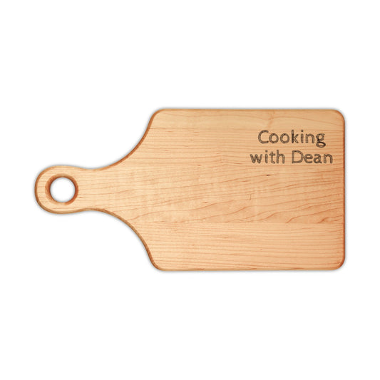 Engraved Wooden Cutting Board – "Cooking with Dean" Personalized Kitchen Gift
