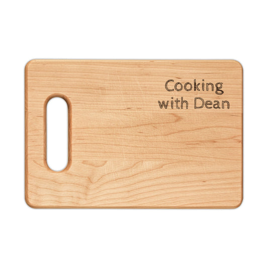 Engraved Wooden Cutting Board – "Cooking with Dean" Personalized Kitchen Gift